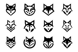 Minimalist Fox Logo Set, a Branding & Logo Template by Vectorium Studio