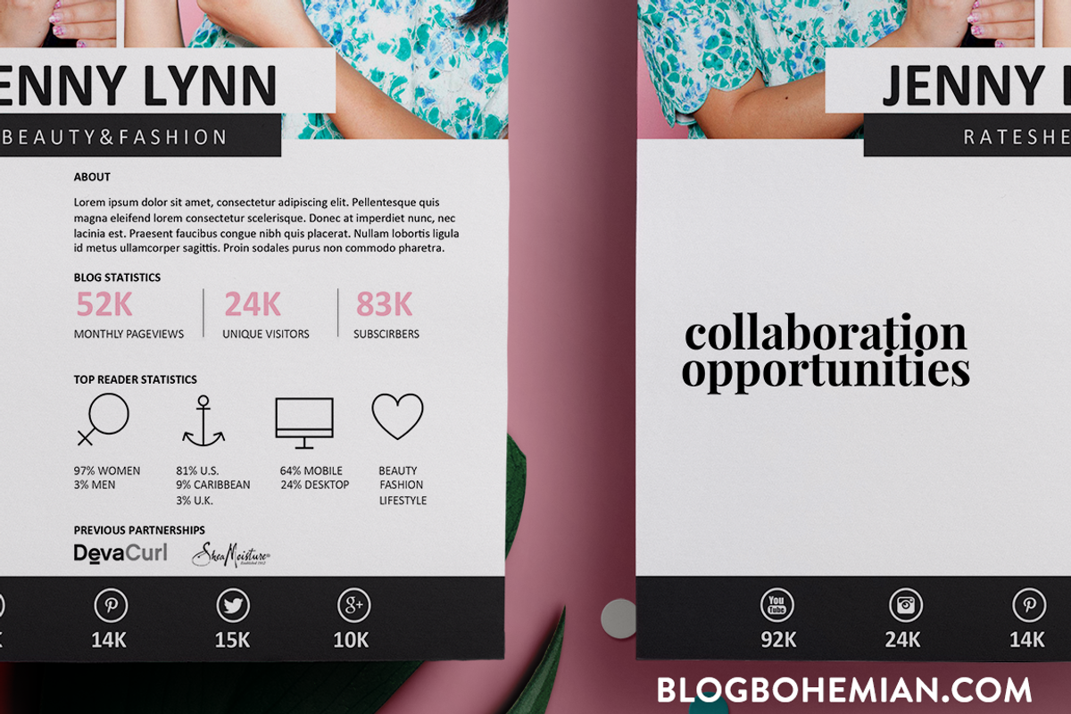 2 Page | Media Kit + Rate Sheet, a Resume Template by BlogBohemian (Photo 2 of 2)