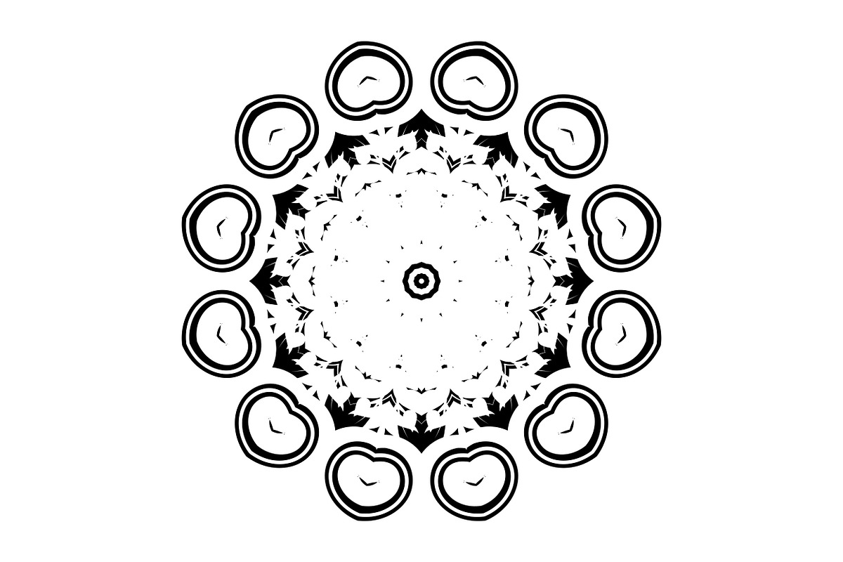 Ornamental Black White Mandala Pack, a Decorative Illustration by NJ Himel (Photo 56 of 103)