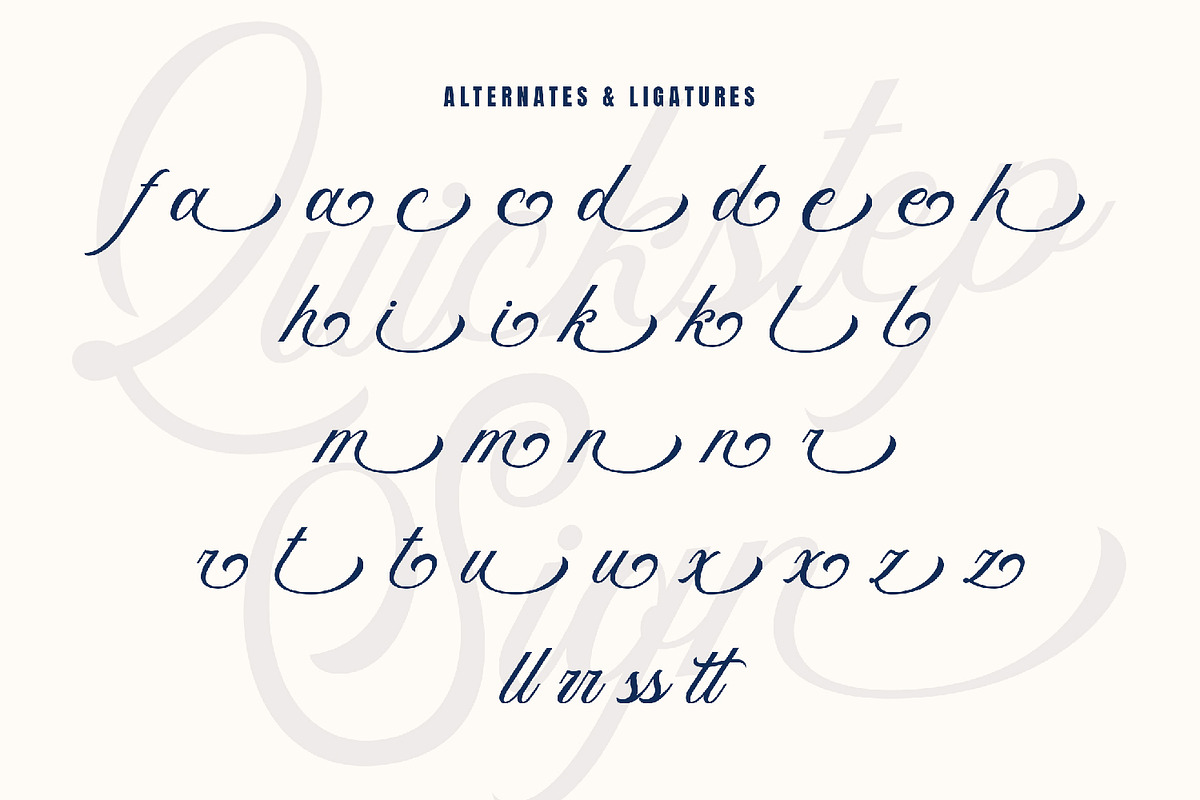 Quickstep Sign - Clean Script Font, a Script Font by AQR Studio (Photo 6 of 8)