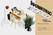 Isometric Vintage Office Mockup, a Mac Mockup by IsometricWorld (Thumbnail 1 of 16)