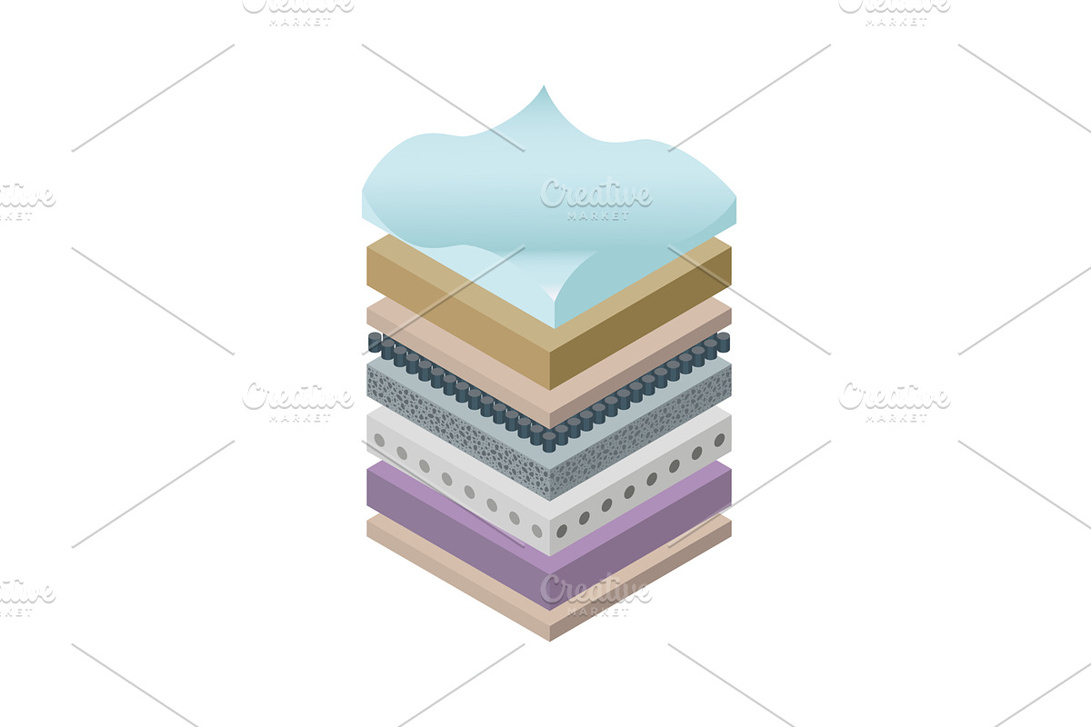 Layered orthopedic mattress icon, a Technology Illustration by the8monkey