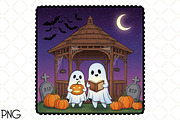 Halloween Ghouls Hand-Drawn Frame, an Illustration by Black Bird Studio (Thumbnail 1 of 4)