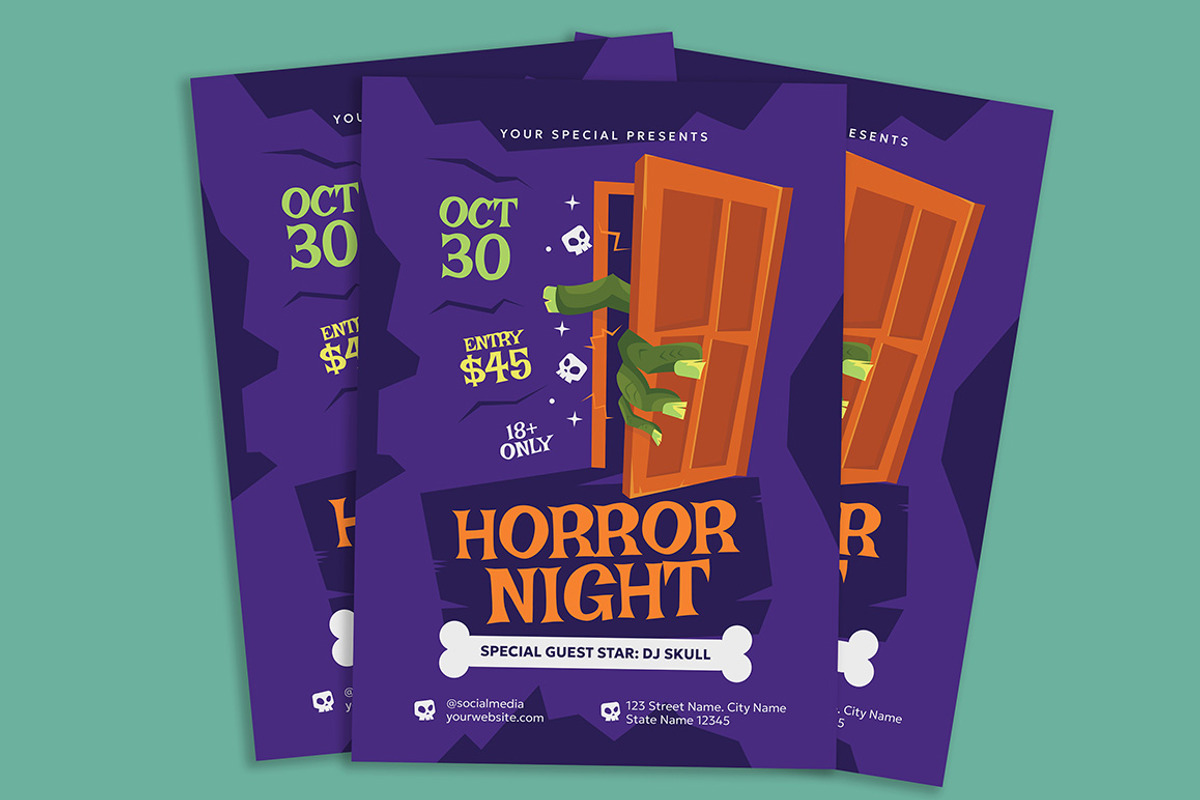 Halloween Horror Night Flyer, a Flyer Template by Gumico Studio. (Photo 2 of 3)
