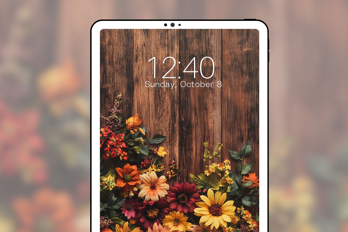 Autumn Floral Phone Wallpaper Set, a Graphic by Kalindiprints (Photo 4 of 6)