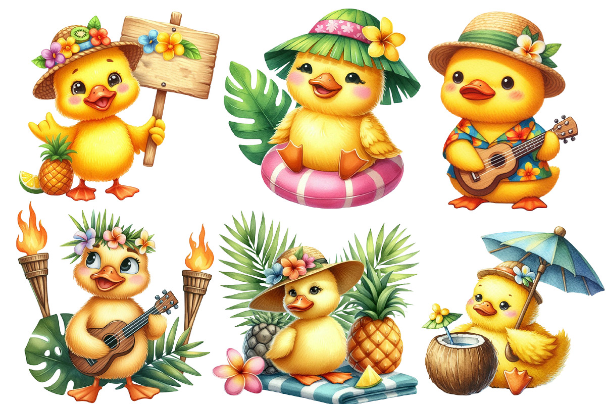 Duck Clipart, Hawaiian Clipart, an Illustration by Designworld (Photo 4 of 6)