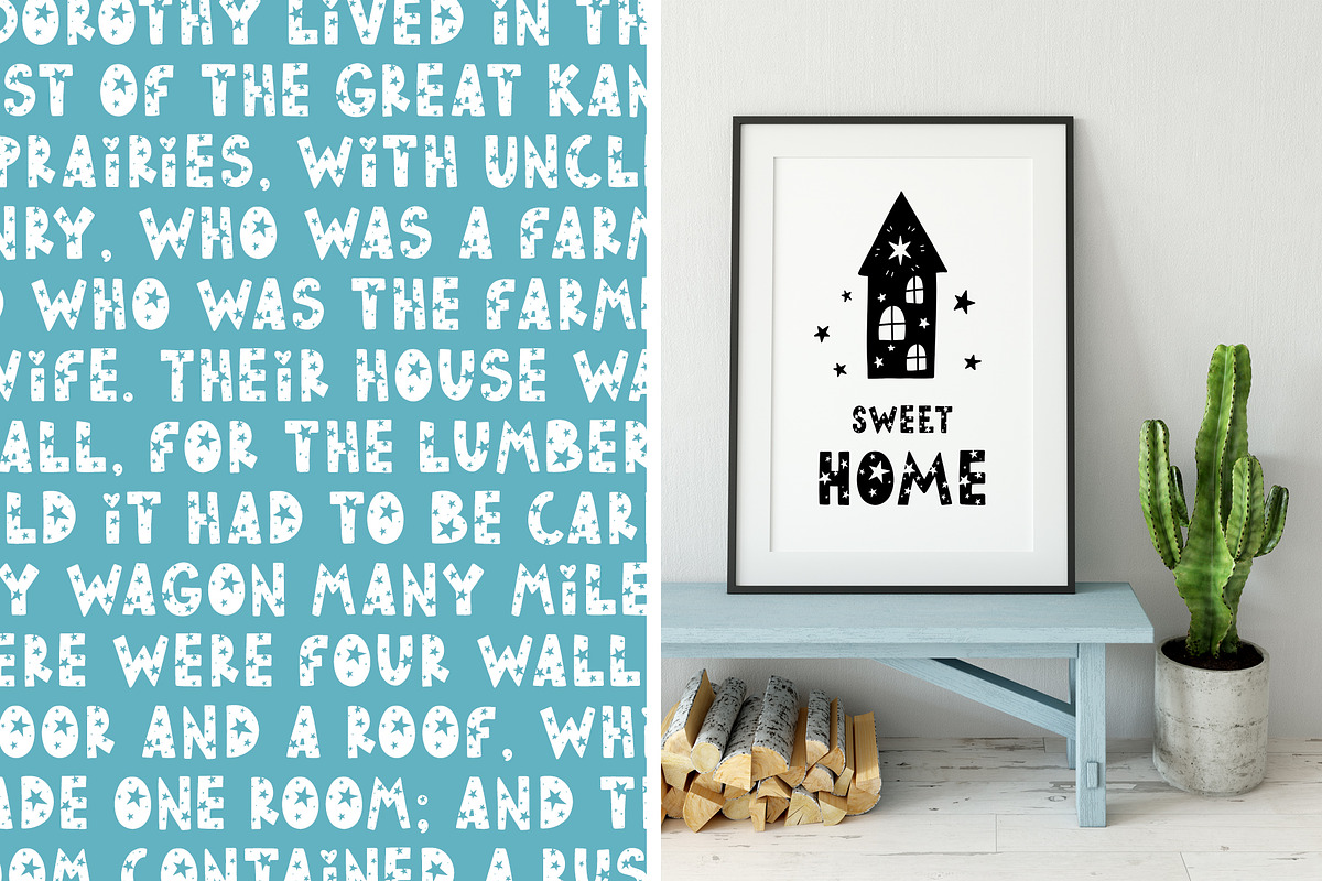 Starry Typeface - Font with Clipart preview 3