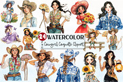 Chinoiserie Cowgirl Coquette Clipart, an Illustration by Rose Art (Thumbnail 1 of 4)