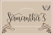 samantha script, a Script Font by akrtype (Thumbnail 1 of 7)