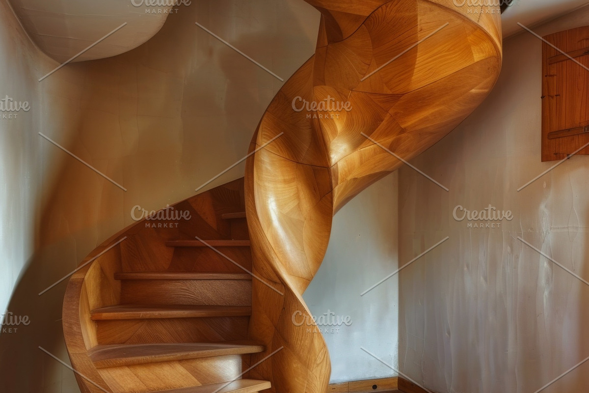 69 Spiral wooden staircases, an Architecture Photo by Handmadefont (Photo 16 of 73)