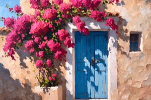 Bougainvillea Mediterranean Art