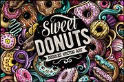 Donuts Vector Doodle Illustration, a Decorative Illustration by BALABOLKA (Thumbnail 1 of 3)