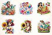 Spring Pin Up Girl Sublimation, an Illustration by DreamCafeArt (Thumbnail 3 of 5)