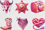 Pink Vintage Western Clipart, an Illustration by Black Bird Studio (Thumbnail 2 of 6)