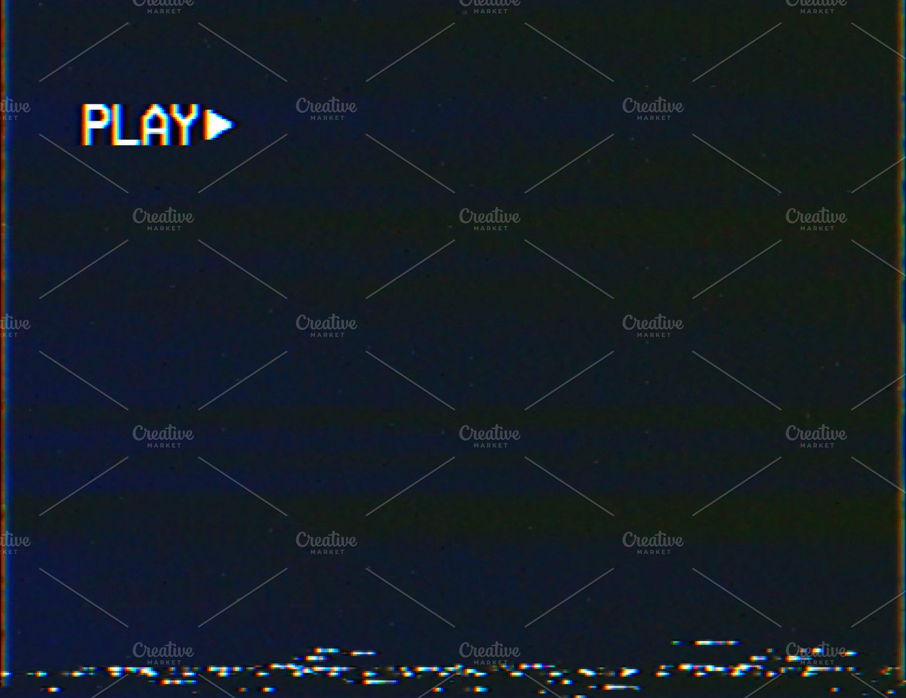 Blank vhs screen with play symbol ba, an Abstract Photo by RETROWAVE '88