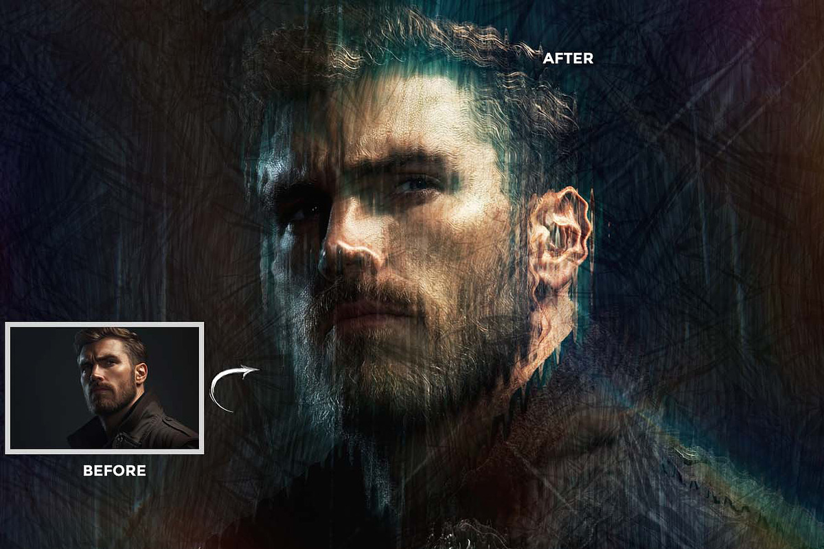 FRACTAL GLASS DISTORTION FX, an Action Add-On by Studio Retouch (Photo 3 of 12)