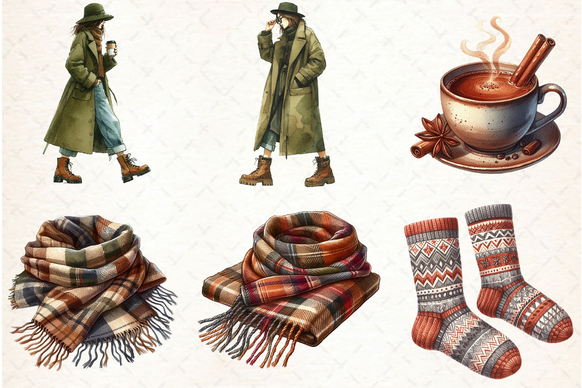Watercolor Autumn Clipart-02, an Illustration by Libby Wishes (Photo 4 of 6)