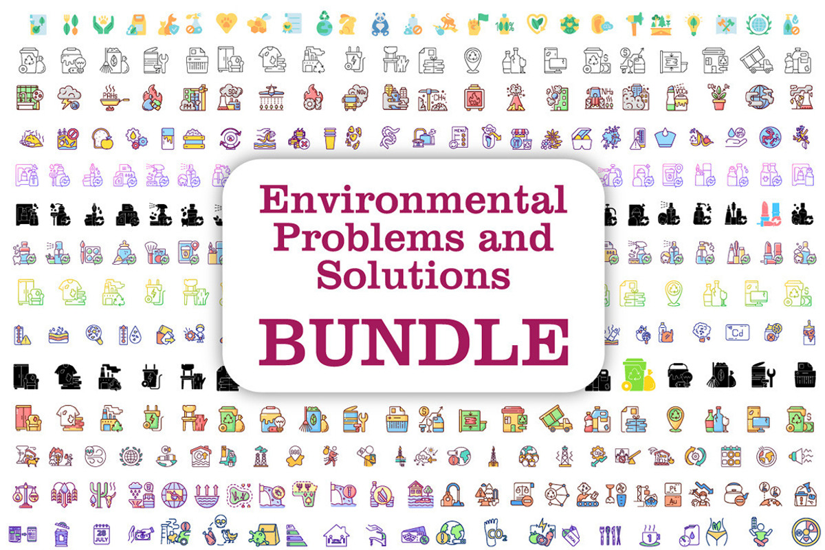 Environmental problems and solutions, an Outline Icon by IMG Visuals (Photo 1 of 23)