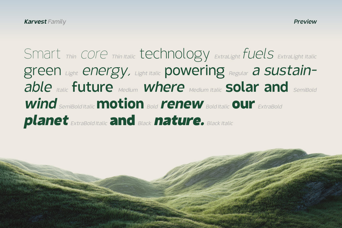 Karvest Green Tech & Sustainability, a Sans Serif Font by productype1 (Photo 10 of 10)