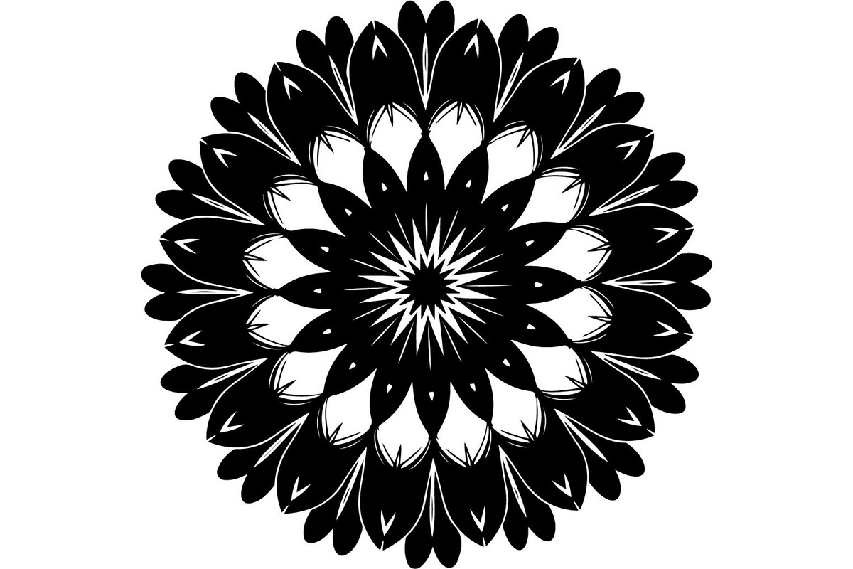 Black Floral Mandala Vector Bundle, a Decorative Illustration by Designer_Momina (Photo 20 of 21)