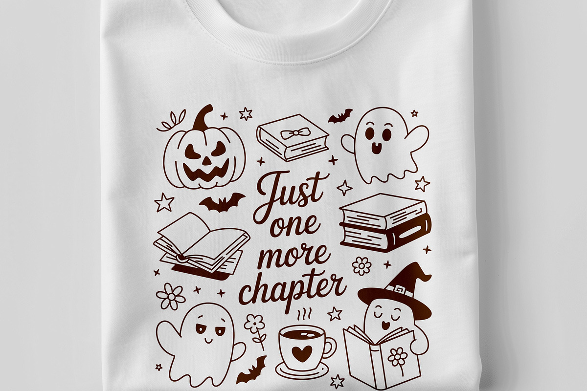 Just One More Chapter Ghost Books, a Seasonal Illustration by Unique Design Team (Photo 5 of 7)