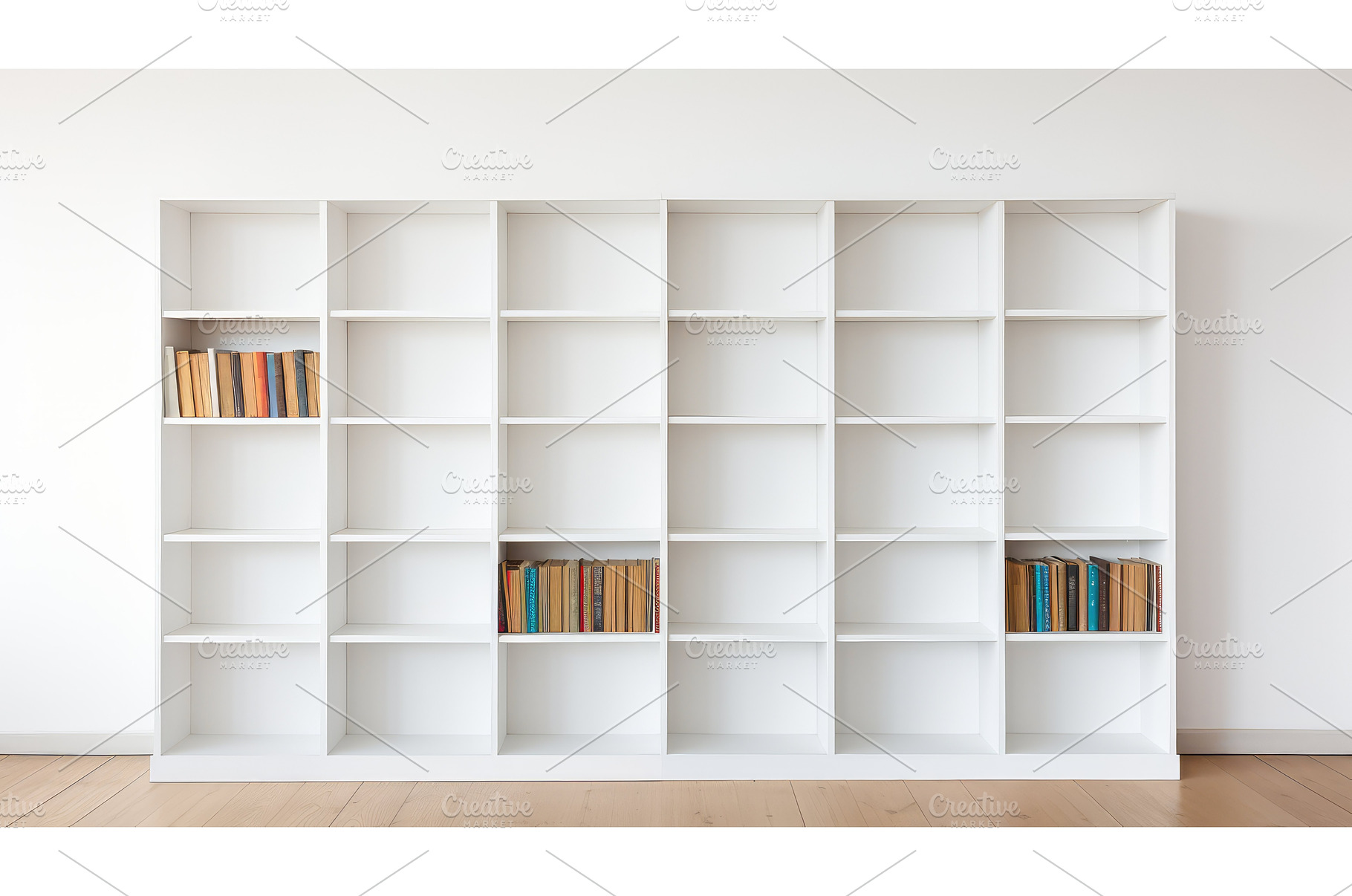 contrast empty book shelf ai, an Abstract Photo by pikepicture