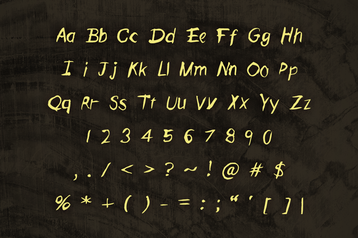Mugglebrush hand-brushed font preview 4