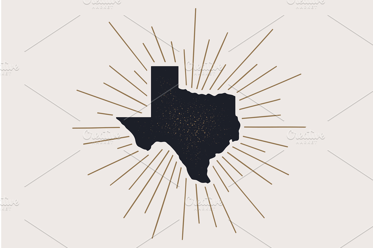 USA, Texas state. Texas map, an Illustration by Foxys Graphic