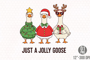 Just a Jolly Goose,Christmas Goose, a Graphic by Designking