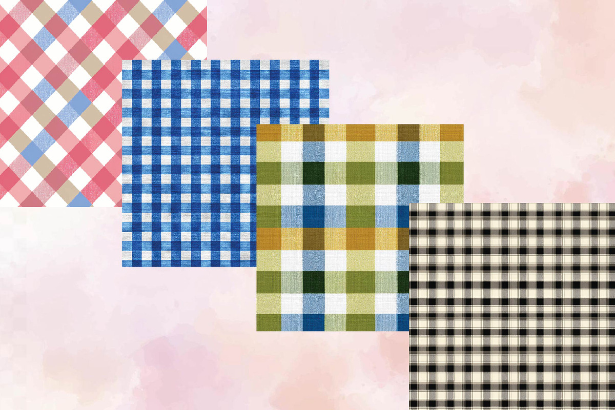 Gingham Pattern Digital Papers Set, a Pattern Graphic by SVGArt (Photo 5 of 9)