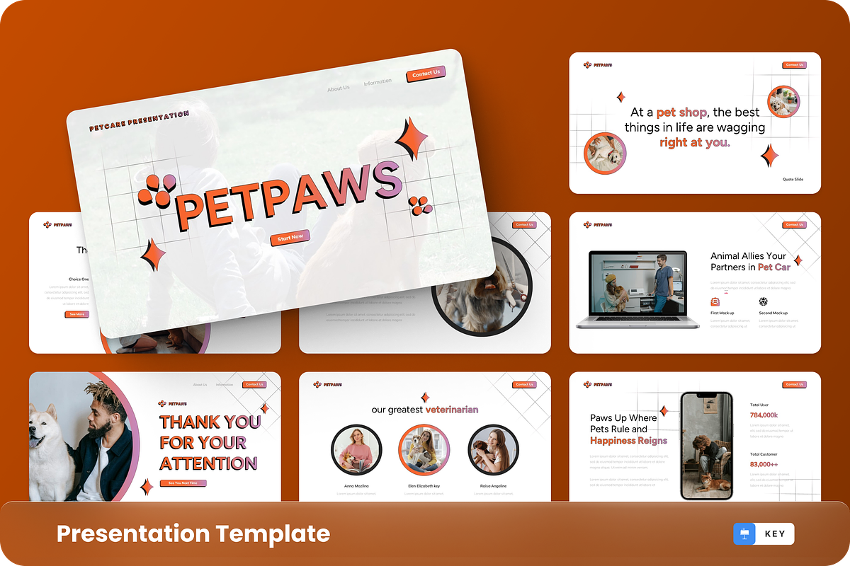 Petpaws - Petcare Keynote Template, a Presentation Template by GraphauseProject (Photo 1 of 6)