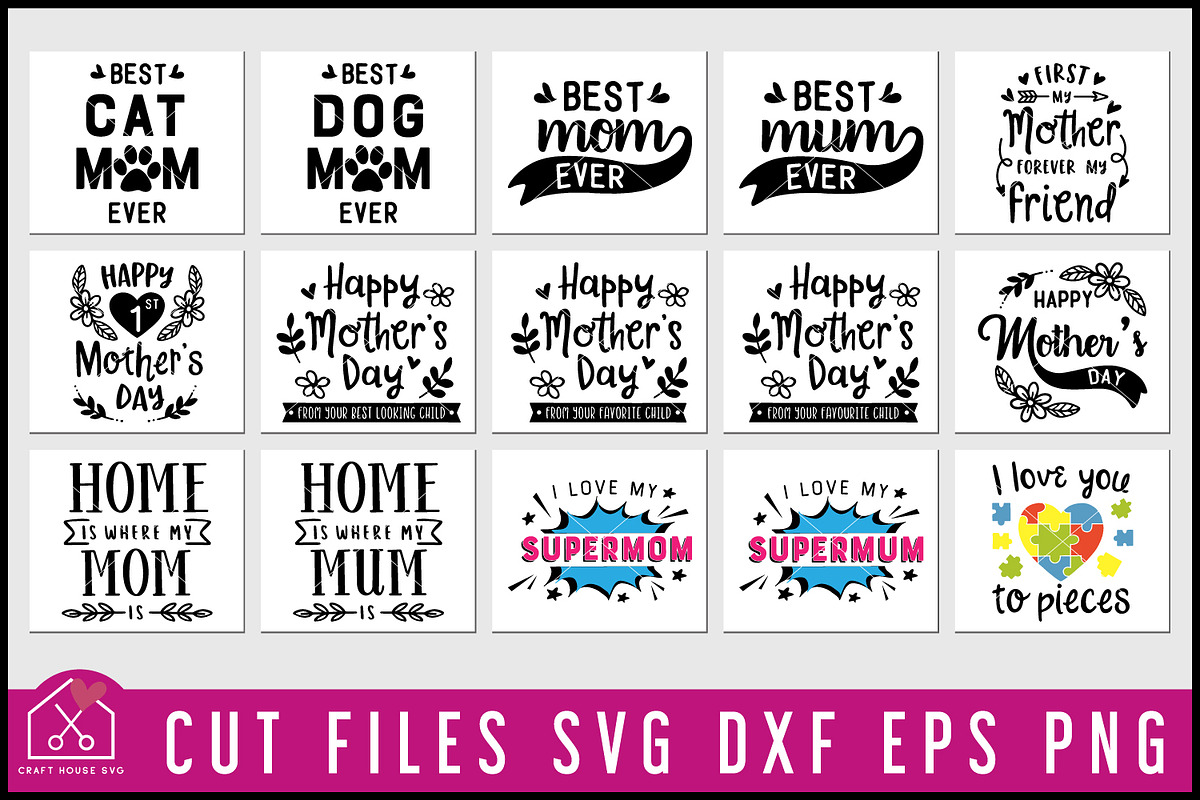 Mother's Day SVG Bundle, an Illustration by Craft House SVG (Photo 3 of 3)