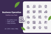 20 Business Operation Outline Icon, an Outline Icon by Bilicube Studio (Thumbnail 2 of 3)