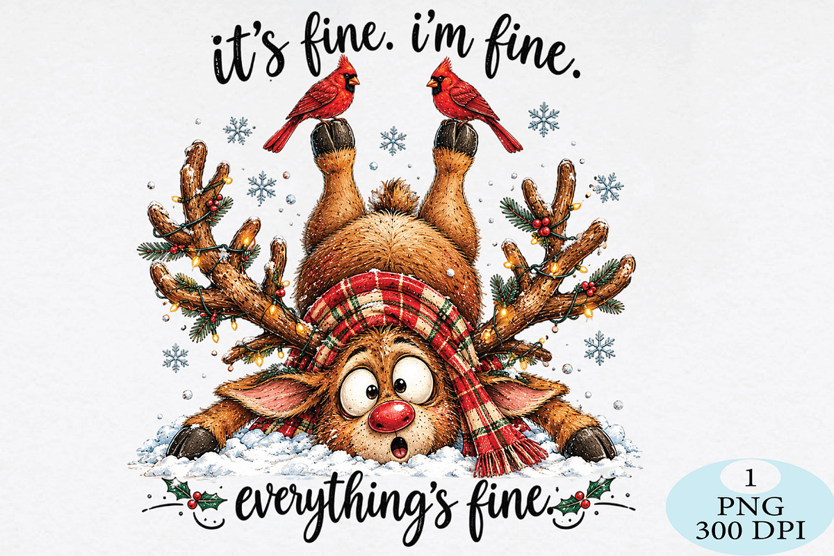 Everything's Fine Christmas PNG, a Seasonal Illustration by Daily.Designs (Photo 1 of 5)