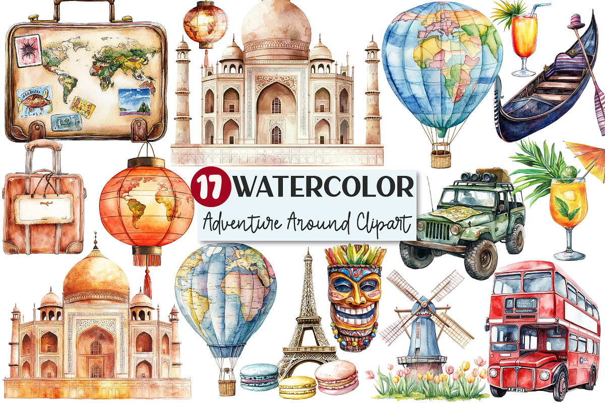 Adventure Around the World Clipart, an Illustration by Rose Art (Photo 1 of 7)