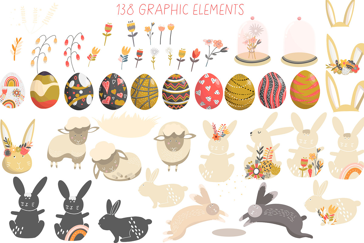 Happy Boho Easter spring clipart, an Animal Illustration by NataLyaroArt (Photo 6 of 13)
