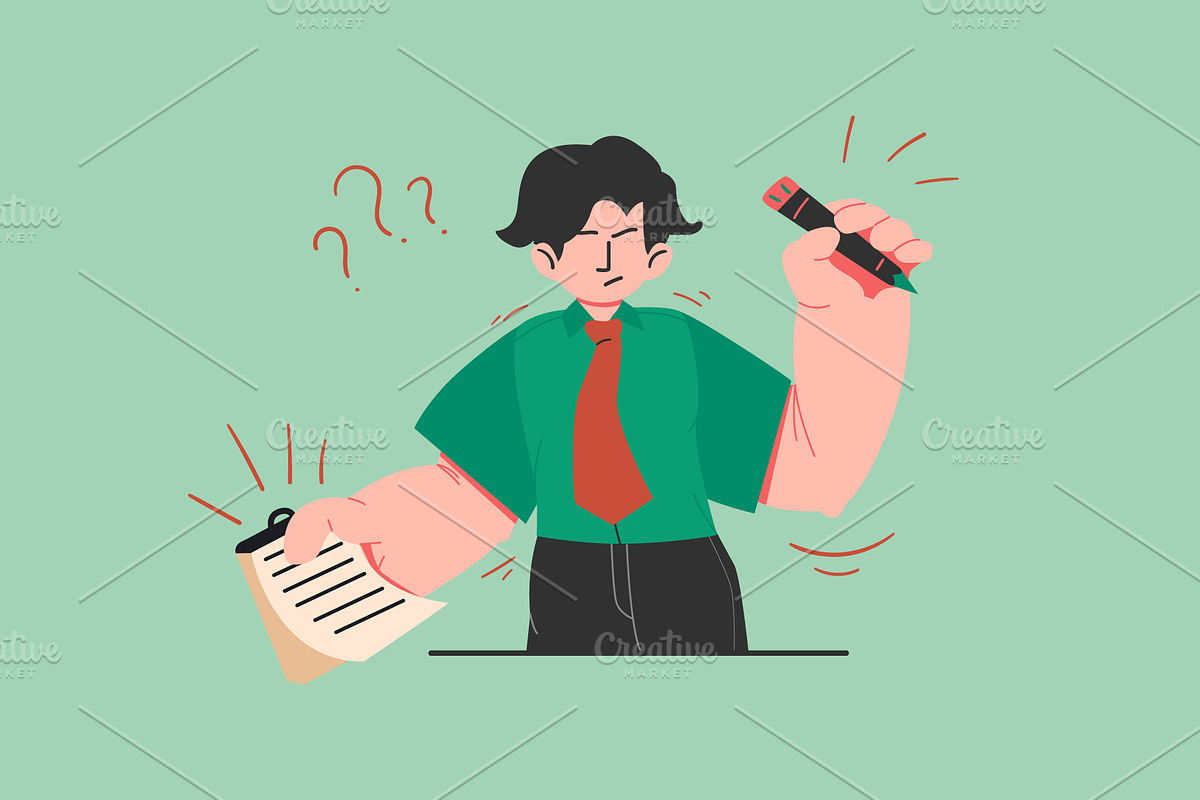 Businessman Taking Notes, an Object Illustration by Ahmad_Studio