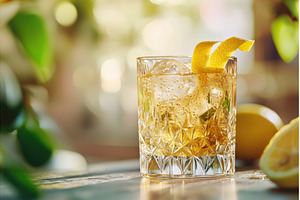 Honey-Ginger Tonic in Vintage Glass