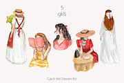 Amore Tomato Girl Summer Watercolor, a Food Illustration by Catch the Dream Art (Thumbnail 6 of 13)