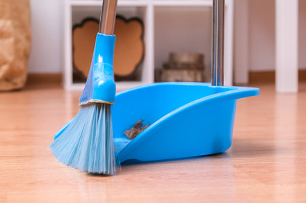 Hair after cutting on the floor. Cleaning hair with a broom in dustpan., a Technology Photo by Detriana