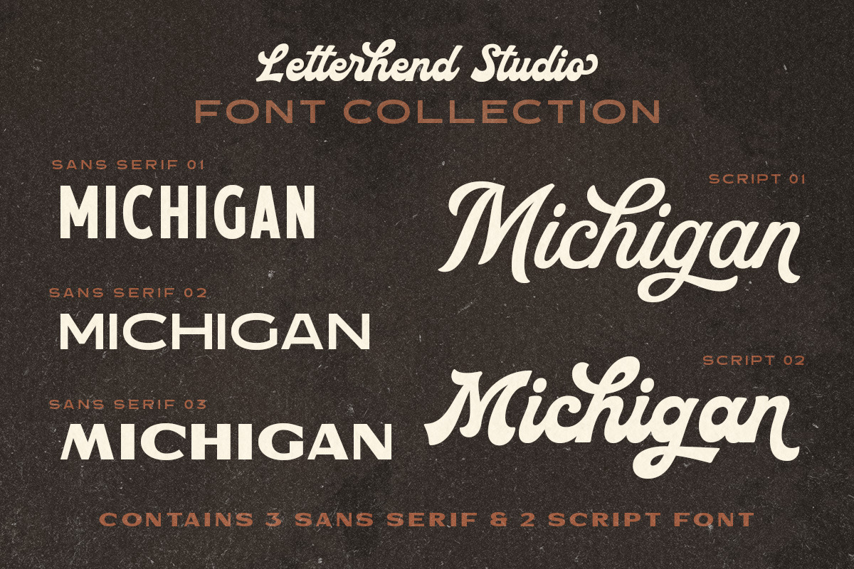 MIchigan - Font Collection, a Script Font by Letterhend Studio