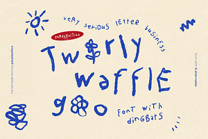twirlywafflegoo font & dingbat set, a Handwritten Font by Perplexitics