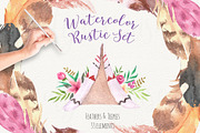 Watercolor Rustic Set, a Work Illustration by SOVA (Thumbnail 1 of 3)