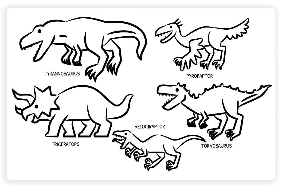 38 Dinosaur Elements x3 Styles, a Graphic by monkik (Photo 11 of 22)