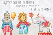 Watercolor Circus Collection, an Animal Illustration by Aquarellka (Thumbnail 10 of 10)