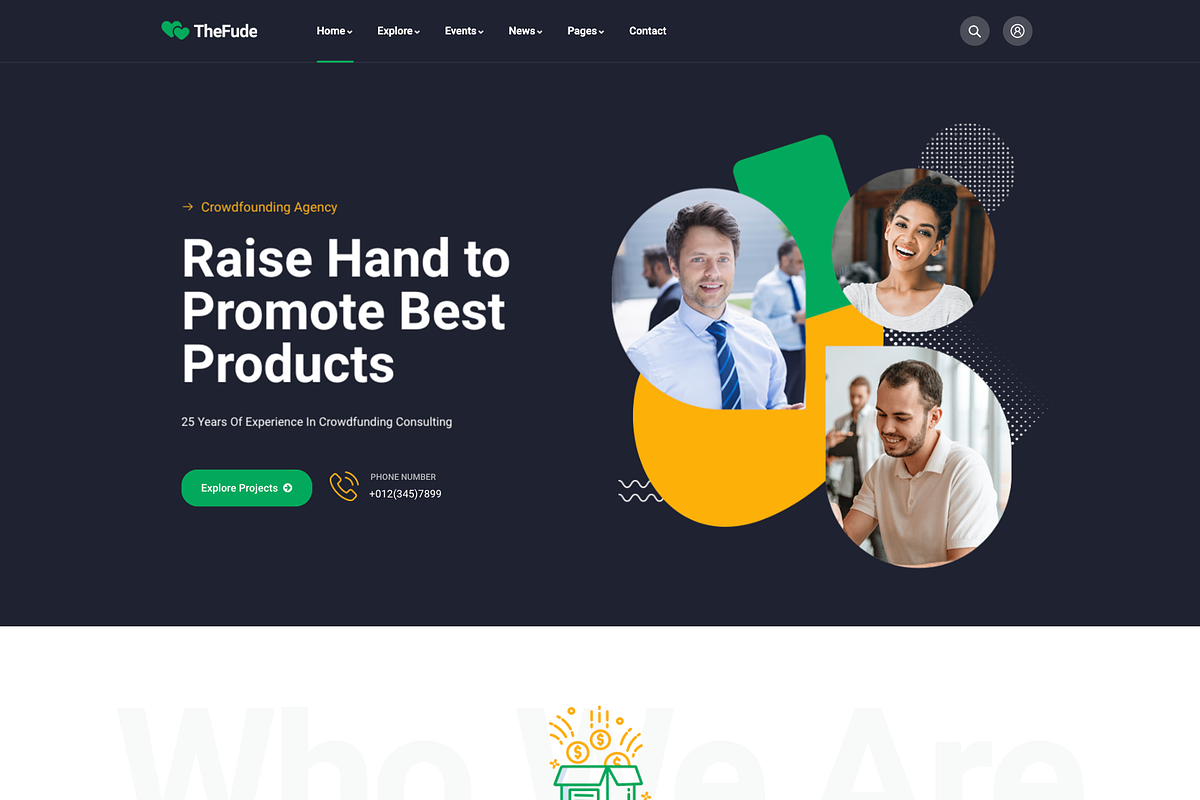 Crowdfunding & Charity WordPress, a WordPress Template by UInstrument (Photo 3 of 10)