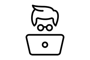 Geek hipster black icon, an Outline Icon by Creative priyanka