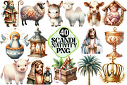 Scandi Nativity Christmas Clipart, an Illustration by Pixels.Craft (Thumbnail 1 of 7)