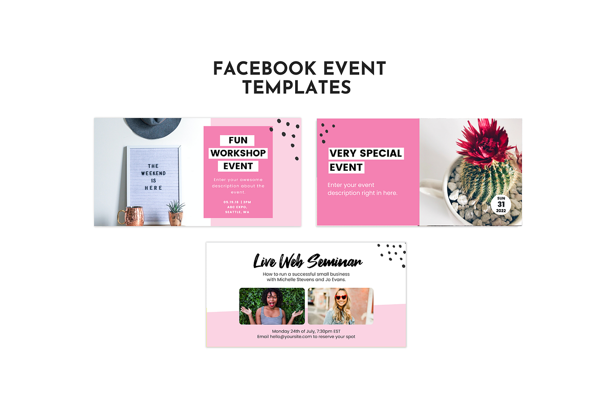 Facebook Template Pink Canva Set, a Social Media Template by ltsdesigns (Photo 4 of 5)