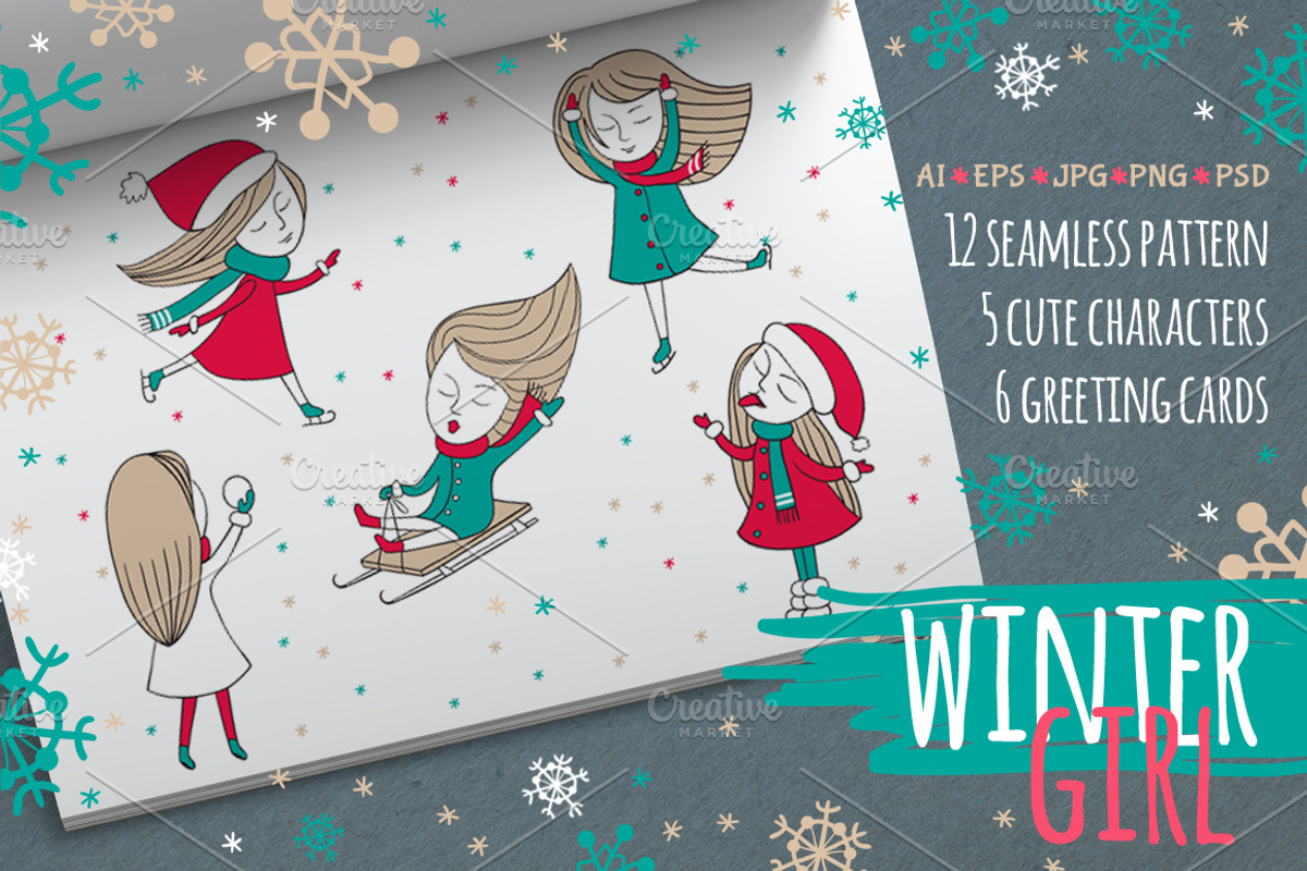 Character winter girl, an Illustration by EvgeniaV (Photo 1 of 4)